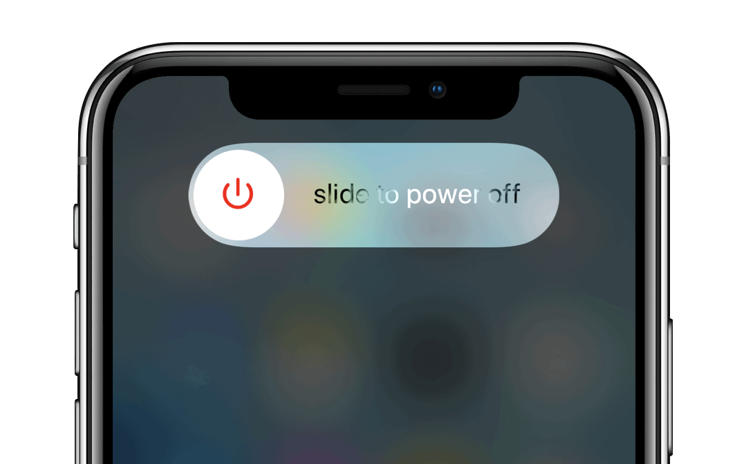 Power-off screen on iPhone showing the shutdown slider
