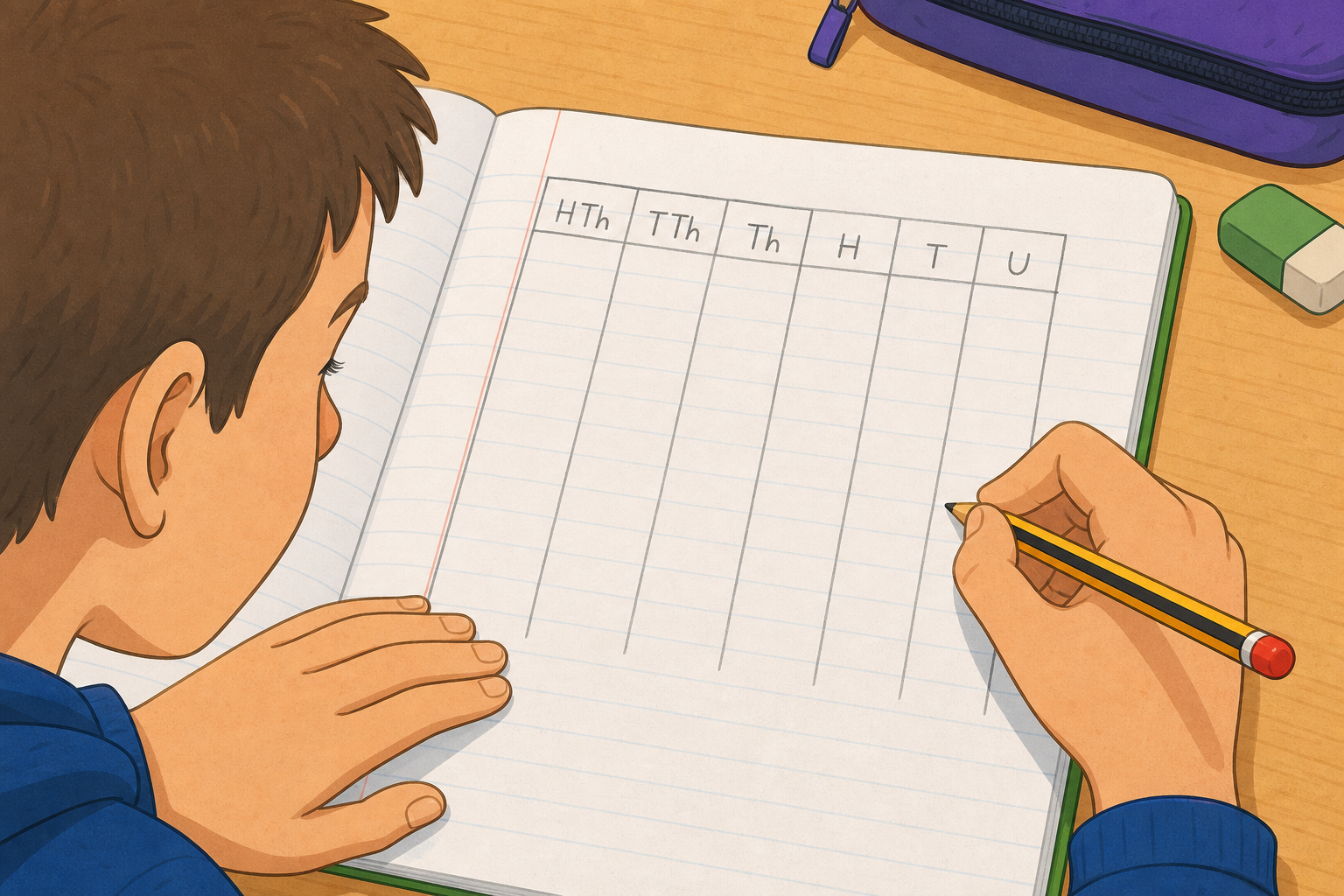 Illustration for Sketch the columns in your copy