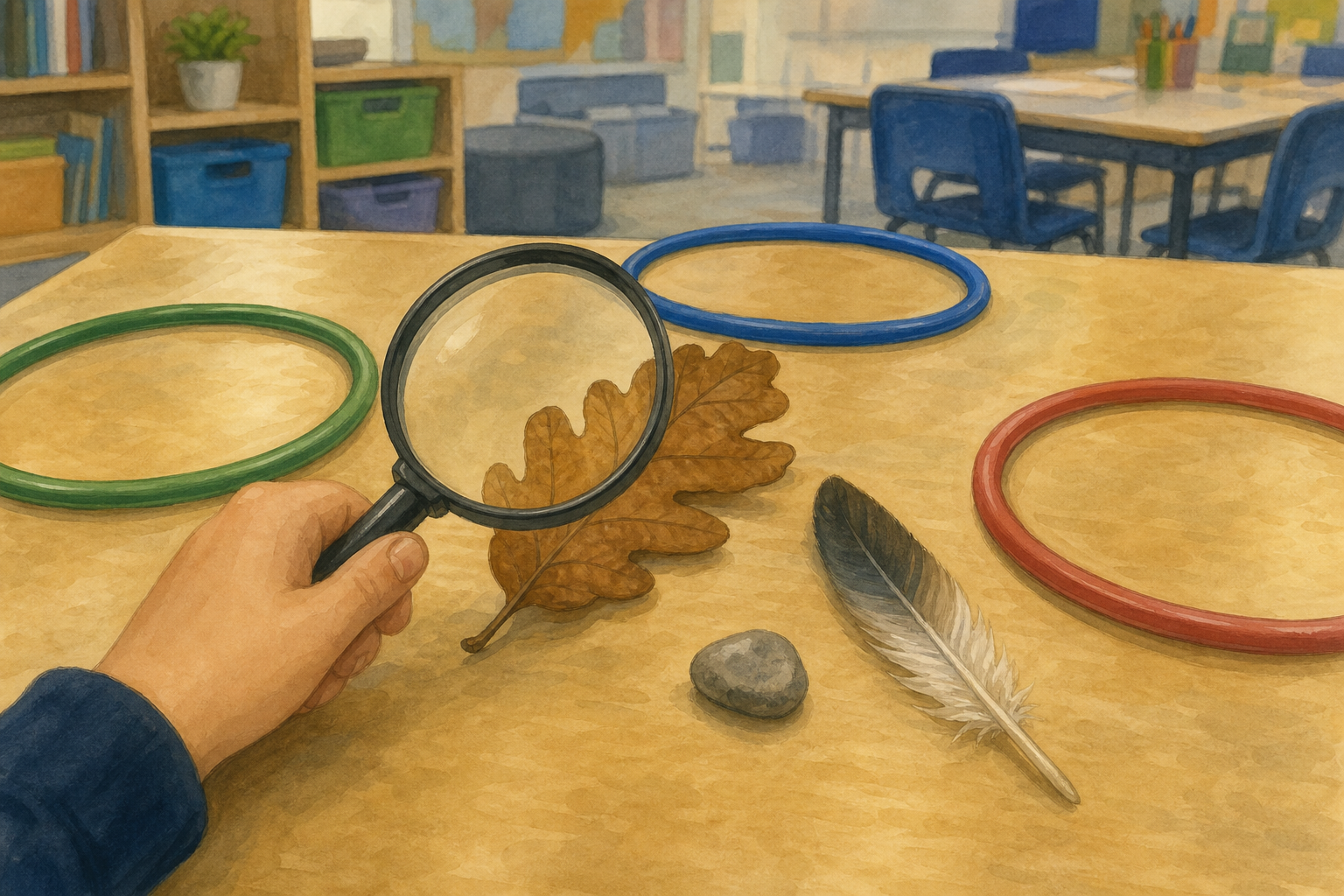 Illustration for The Teacher Sorts One Tray