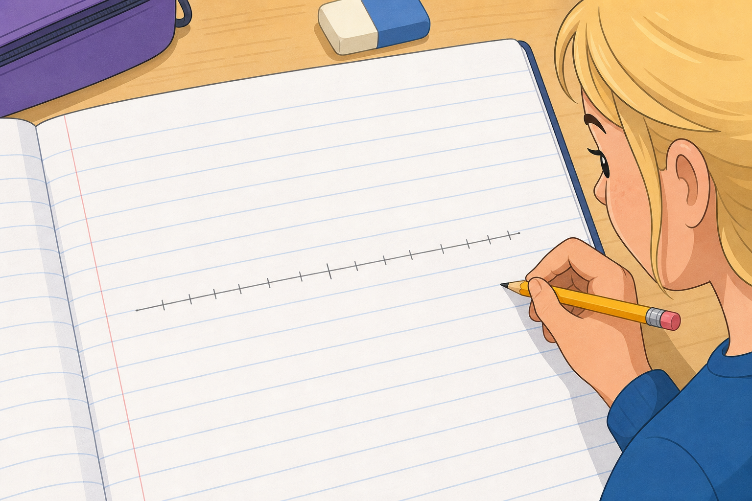 Illustration for Draw the Number Line in Your Copy