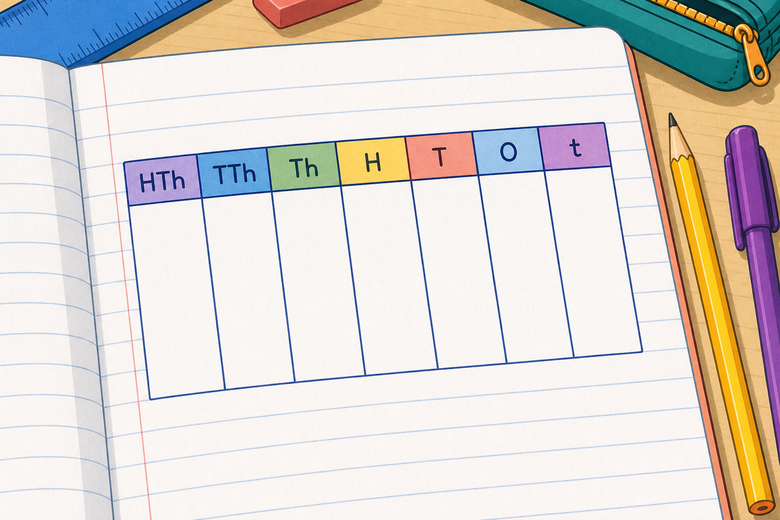 Illustration for Write the Numbers Into Your Columns