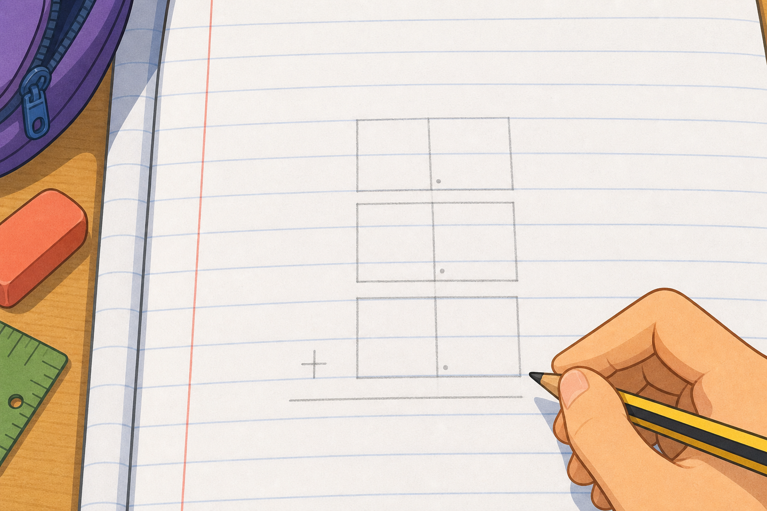 Illustration for Set Up Each Sum in Your Copy