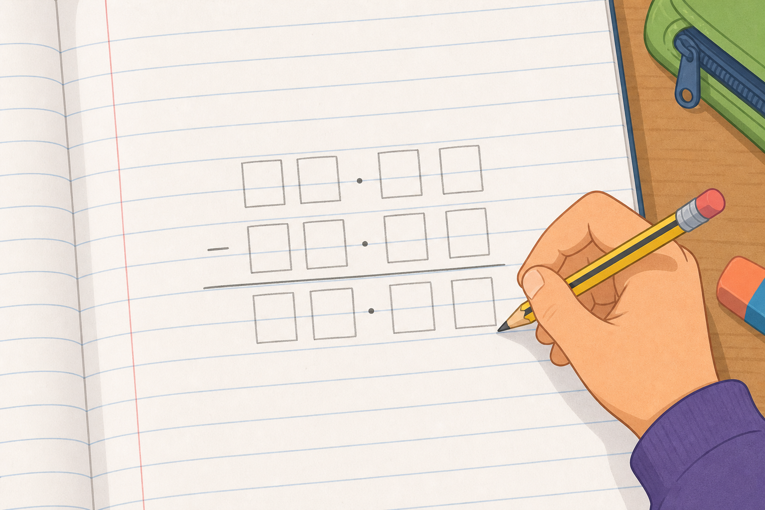 Illustration for Set Up and Subtract in Your Copy