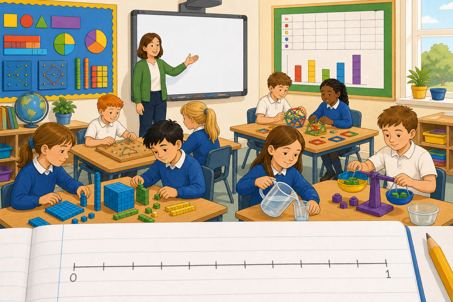 Illustration for Draw the Tenths in Your Copy