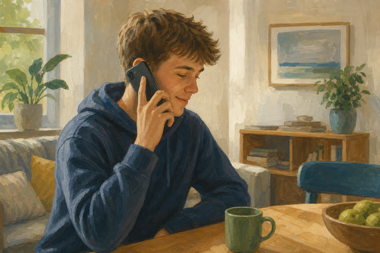 Illustration for Ending a phone call