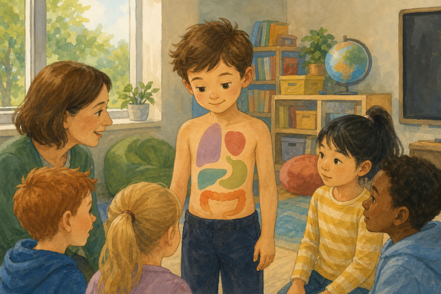 Illustration for Five organs and their jobs