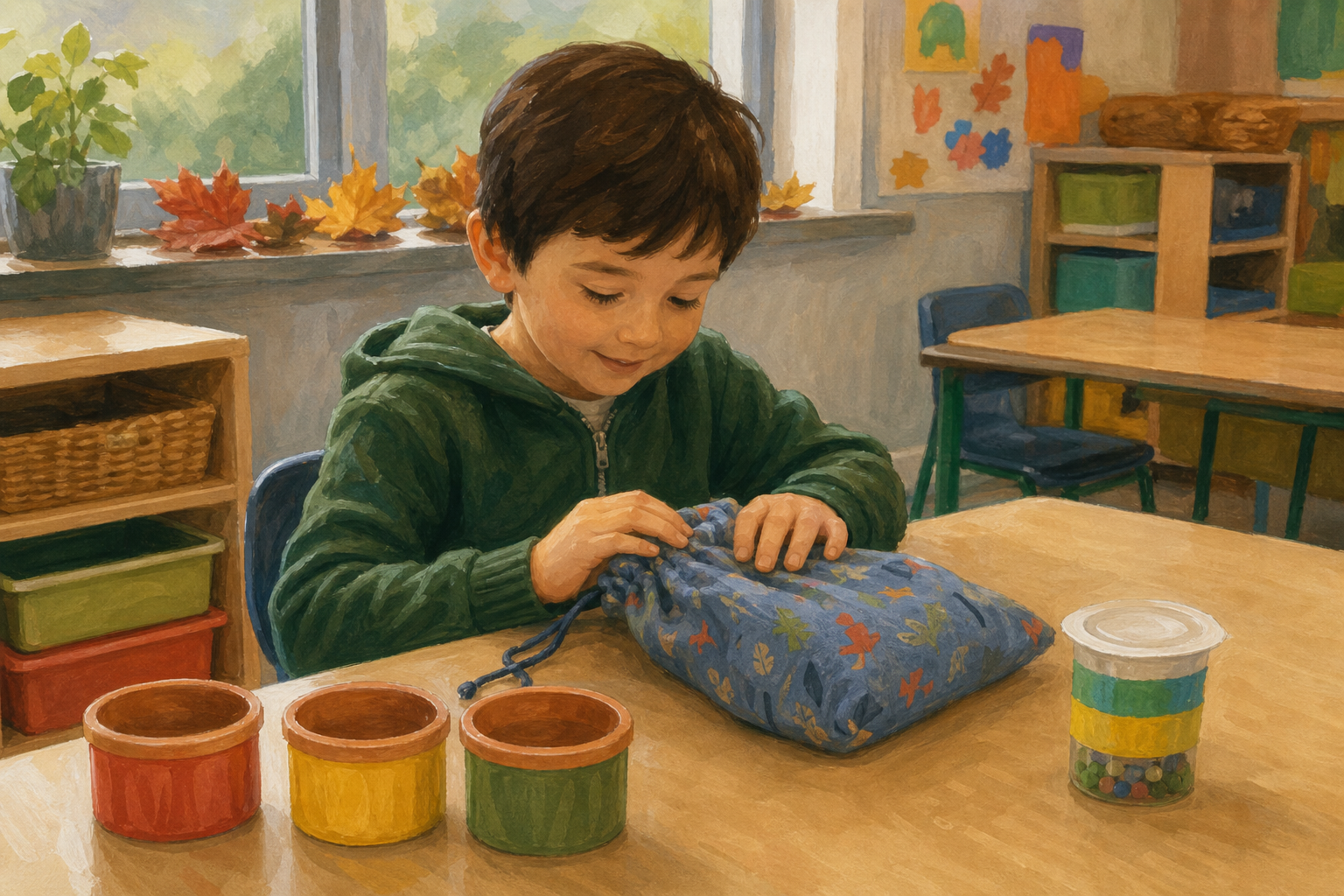 Illustration for Scientist's senses stations