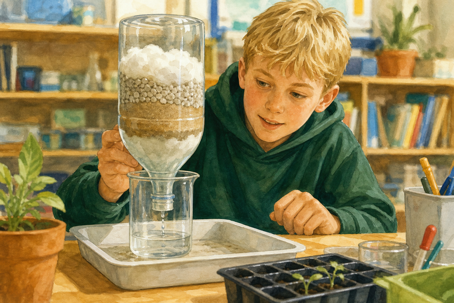 Illustration for How a filter cleans water