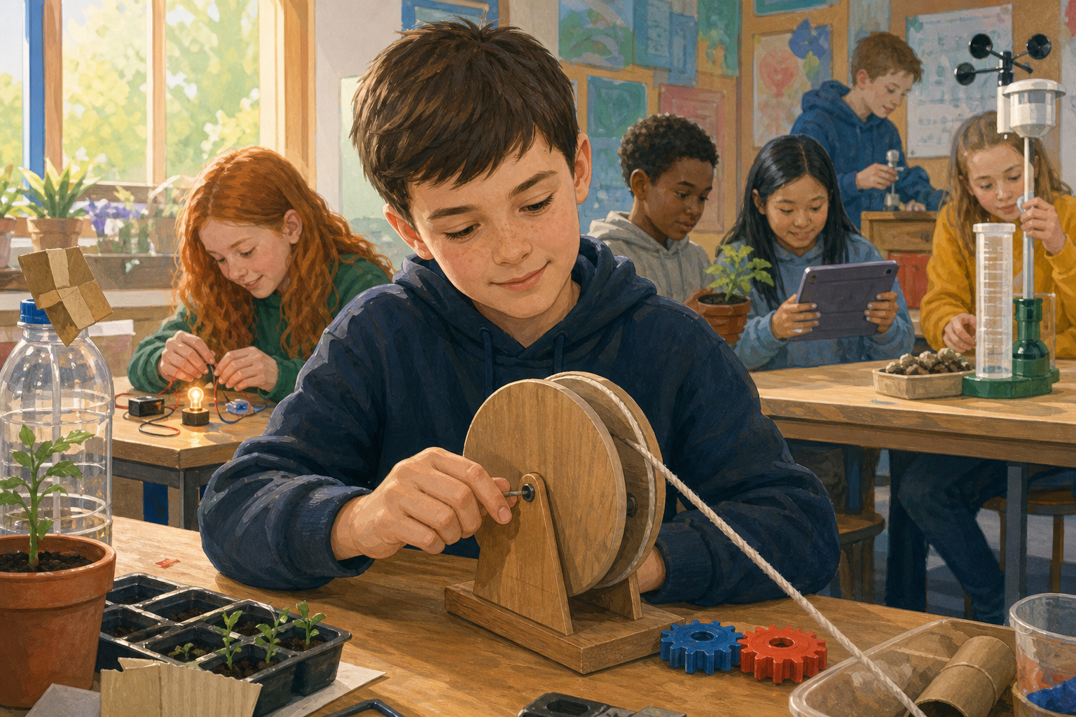 Illustration for How pulleys and gears help