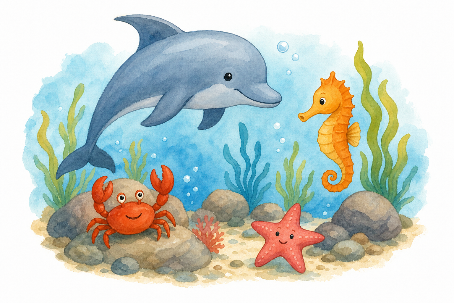 Illustration for An island full of sea life