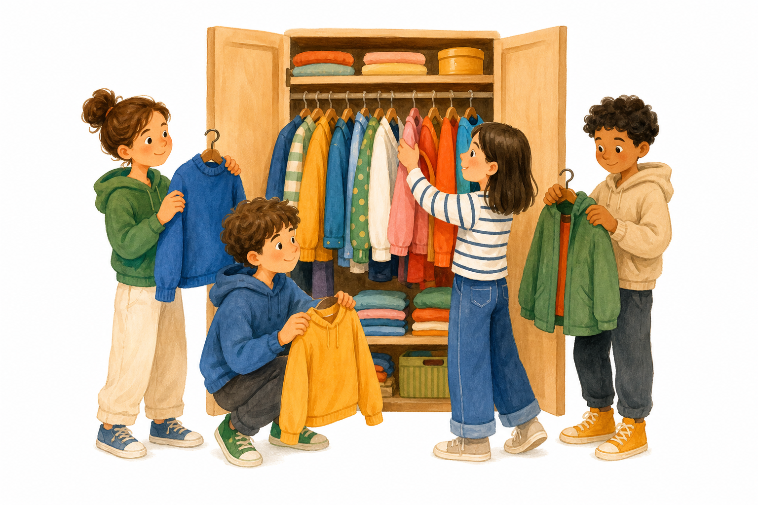 Illustration for What are you wearing?