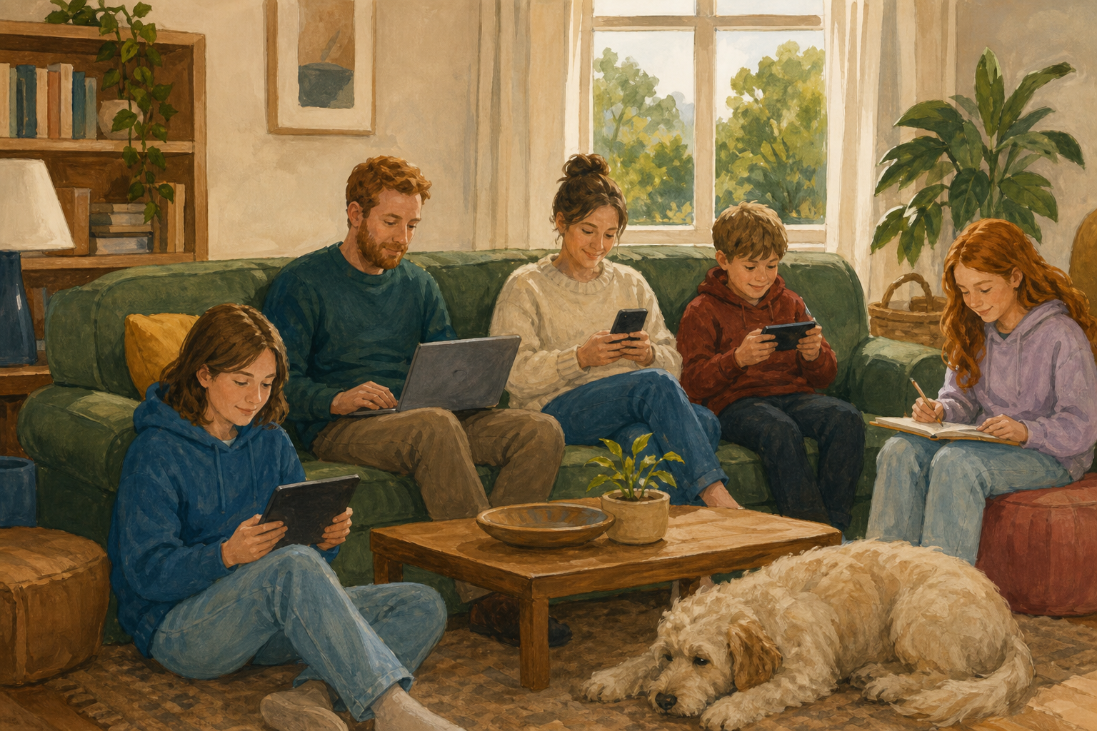 Illustration for How many at home?