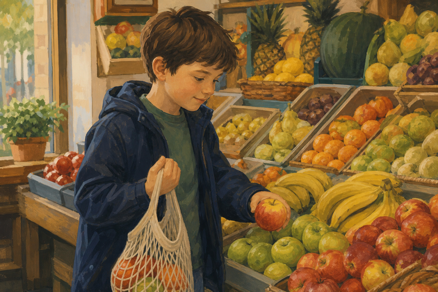 Illustration for At the frutería