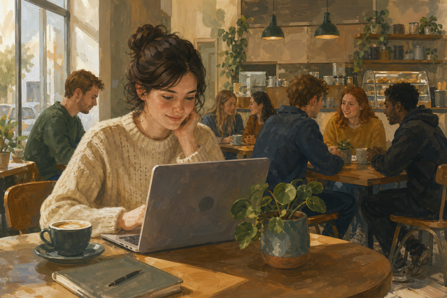 Illustration for Four moves, one café
