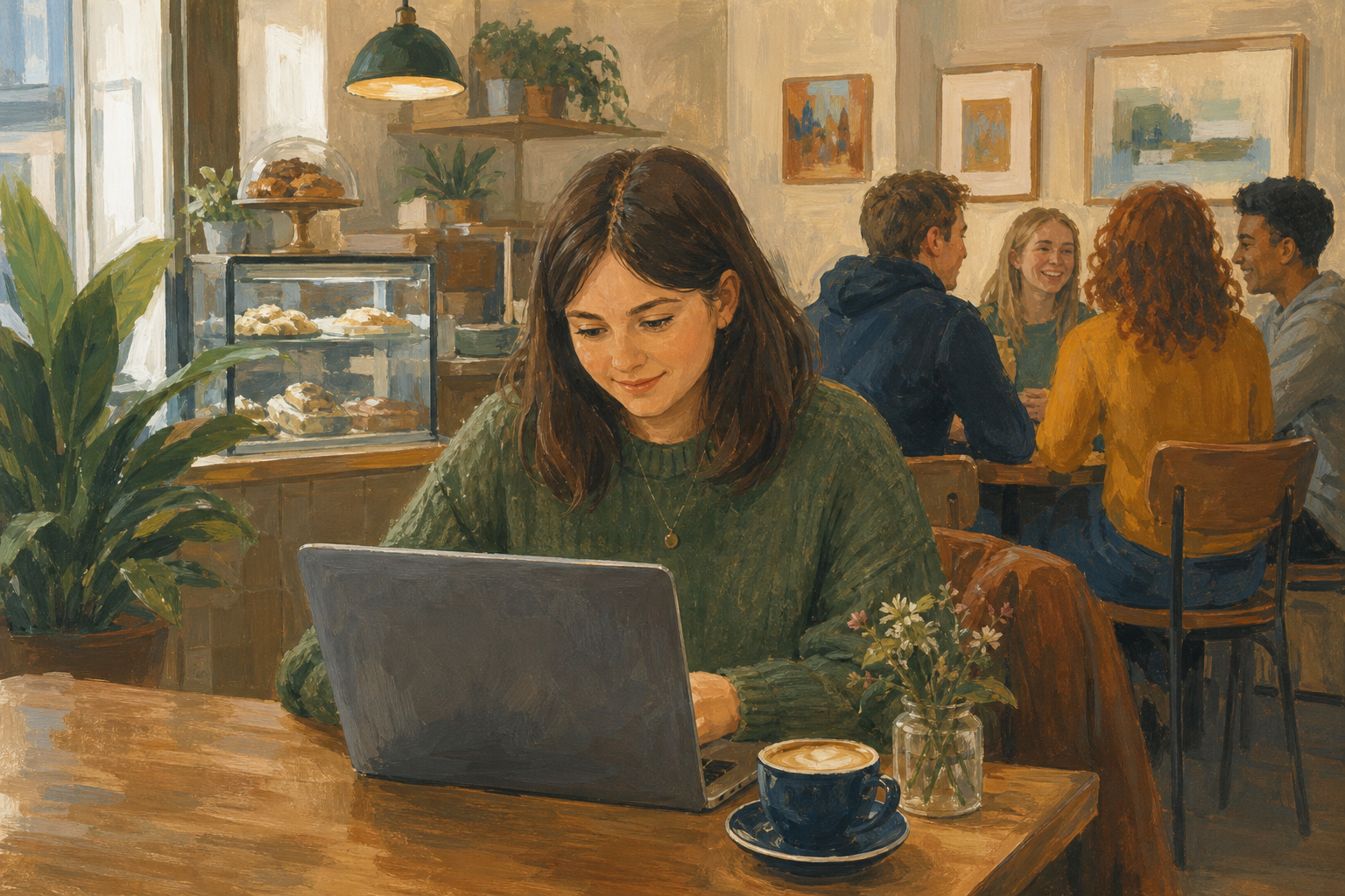 Illustration for Four moves, one café