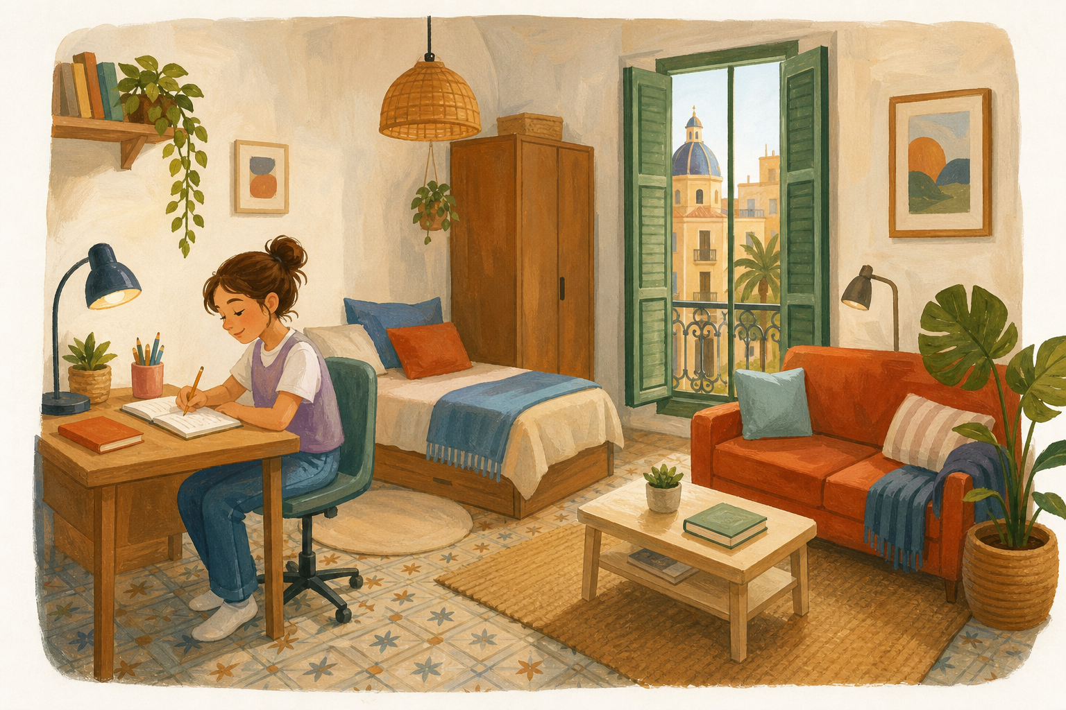 Illustration for Furnishing a small piso