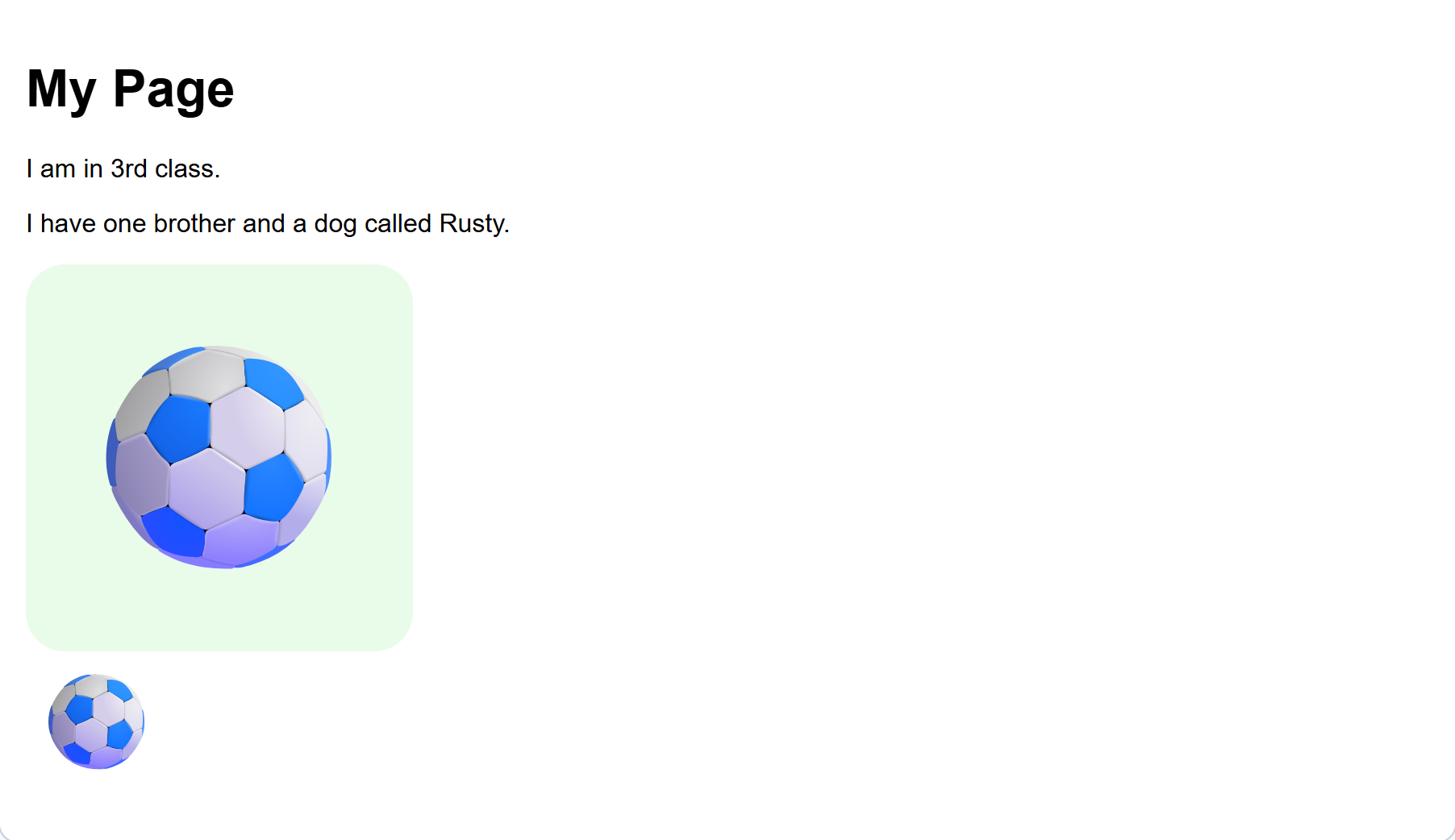 how your page should look after this step