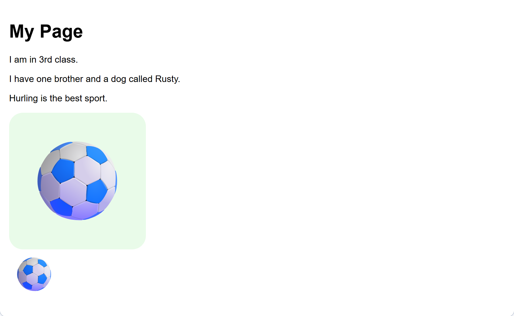 how your page should look after this step