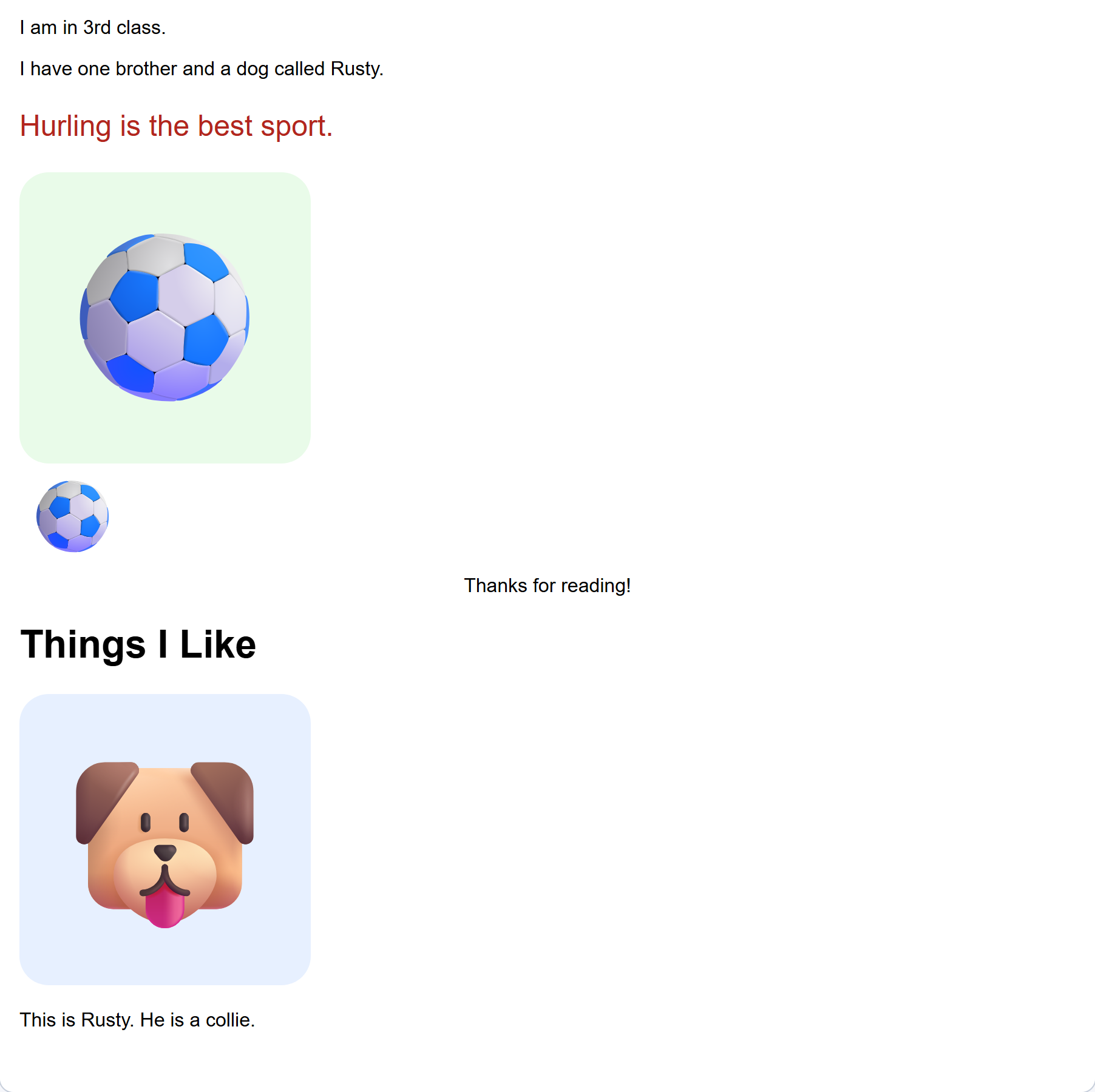 how your page should look after this step