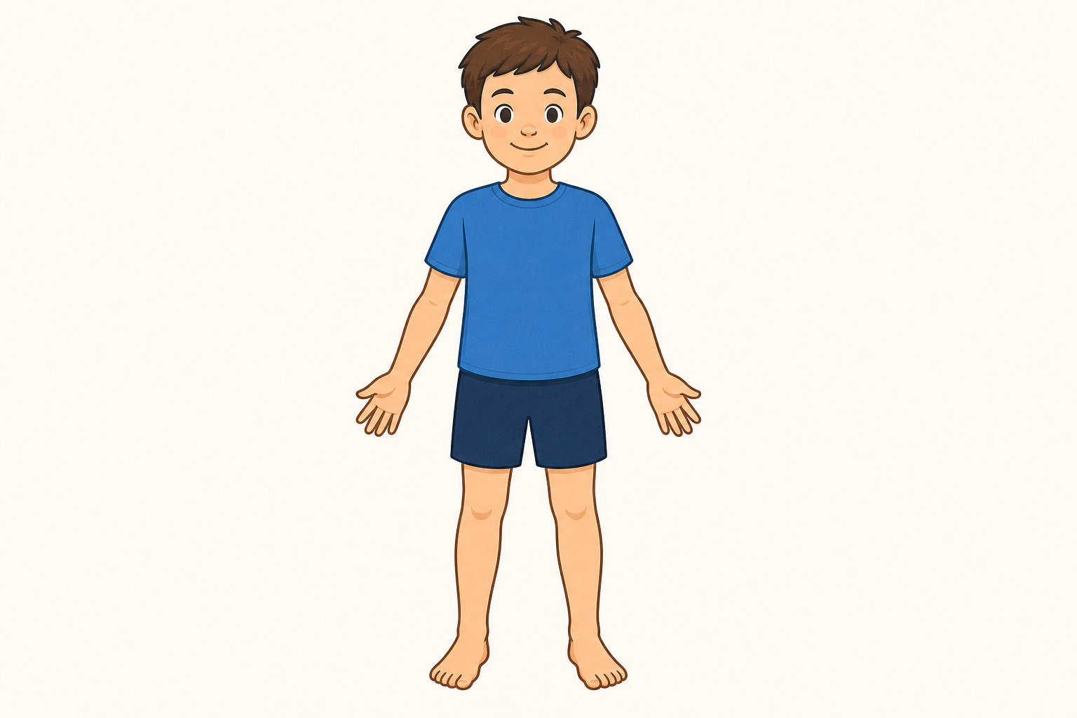 Whole child's body shown plainly, the subject the class will name today
