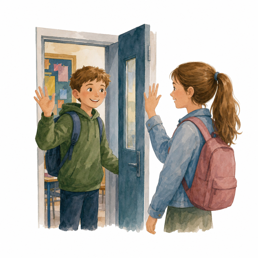 Illustration for Stuck at the door