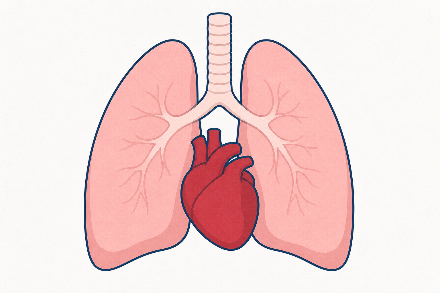 Where heart and lungs sit together inside the chest