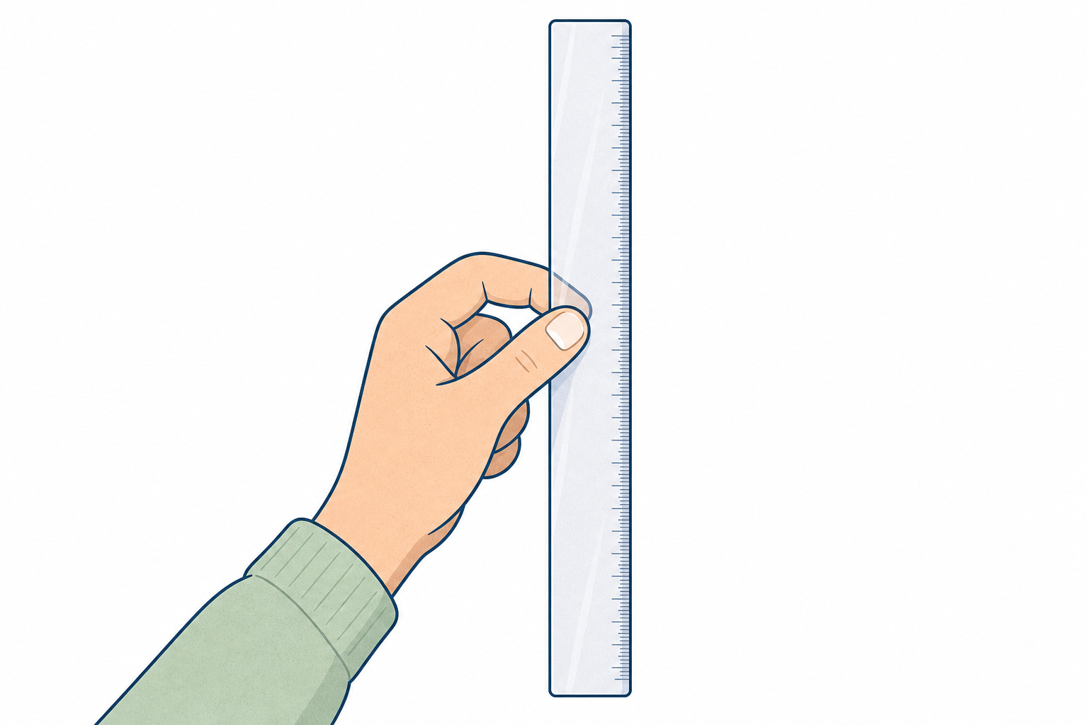 The catch: finger position on the ruler gives the reading
