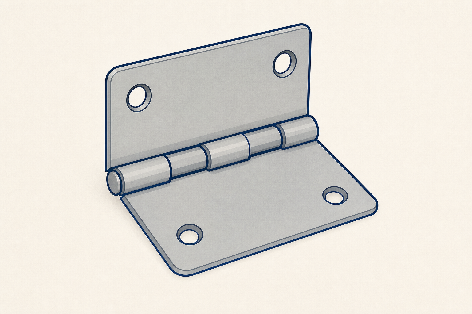 A door hinge, the everyday object the joint is compared to