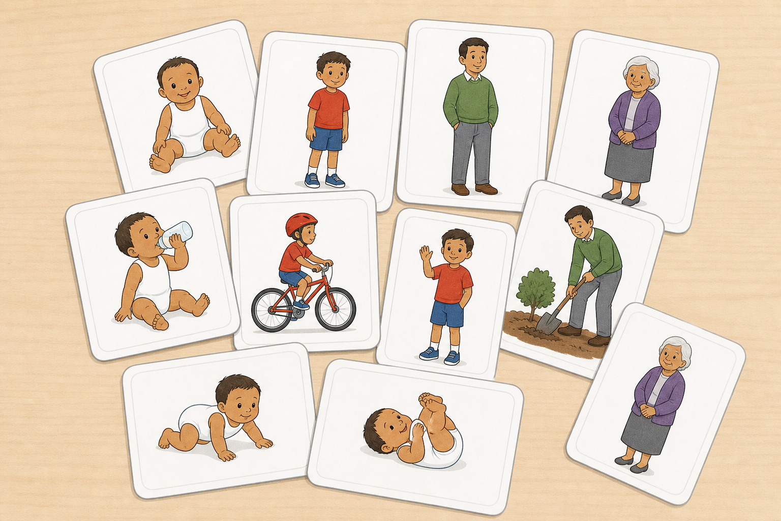 The card set children will sort, shown as loose apparatus