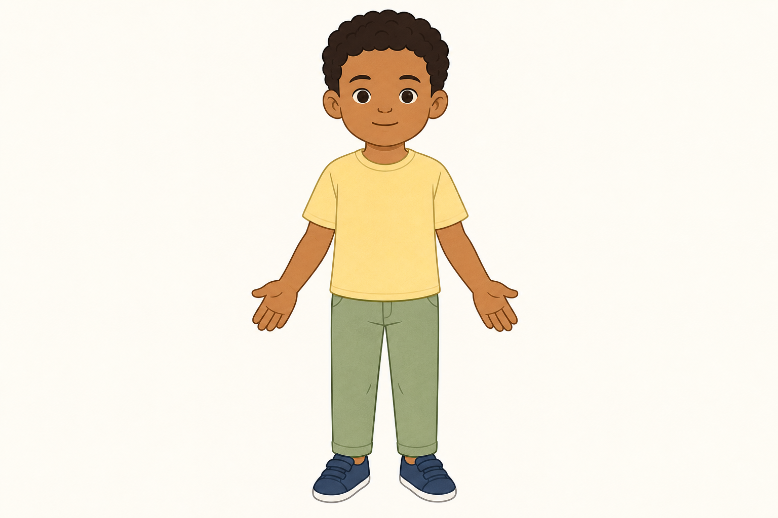 Whole child figure for pointing to eyes, ears, nose, tongue, hands