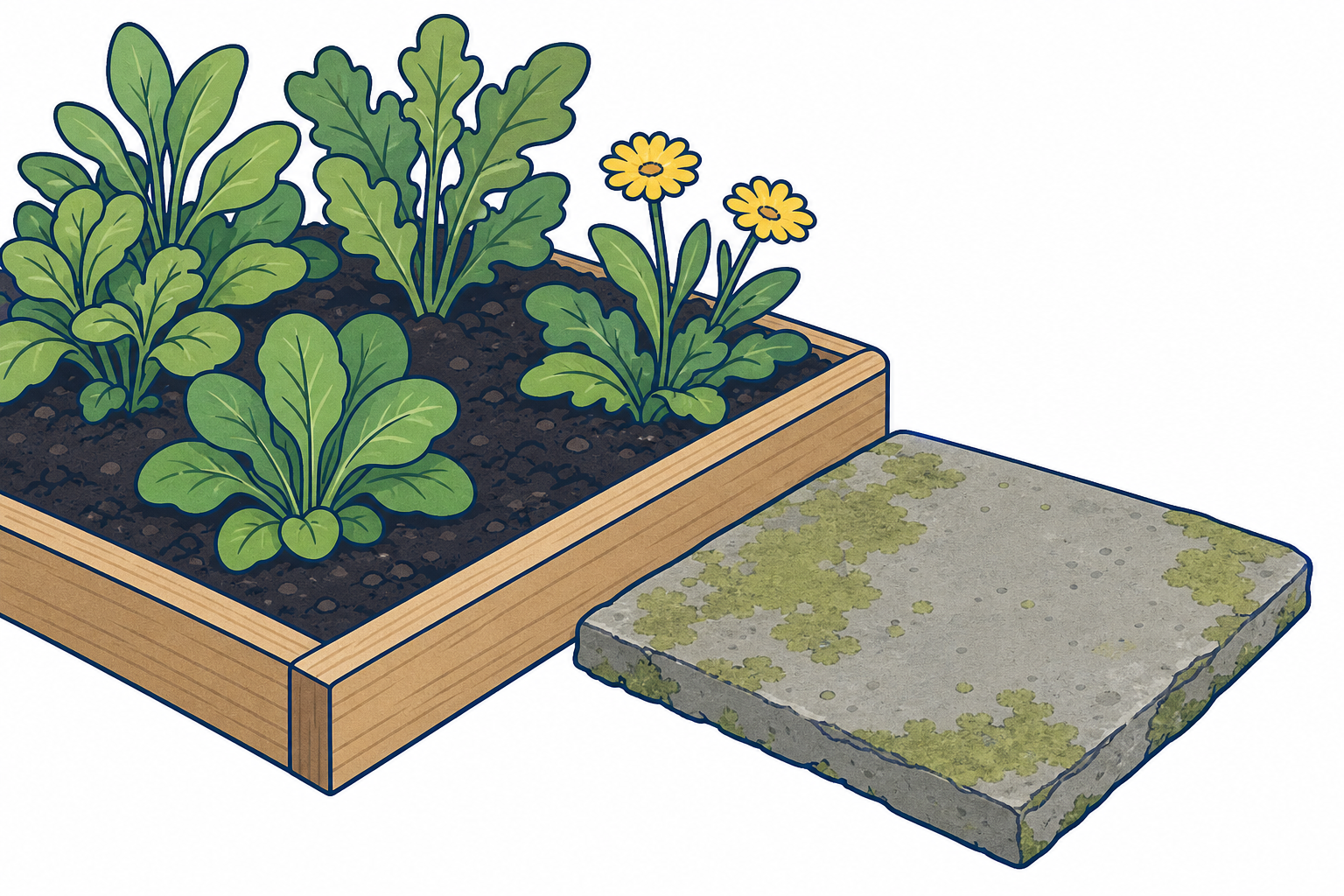 The garden the class will explore, shown close and plainly