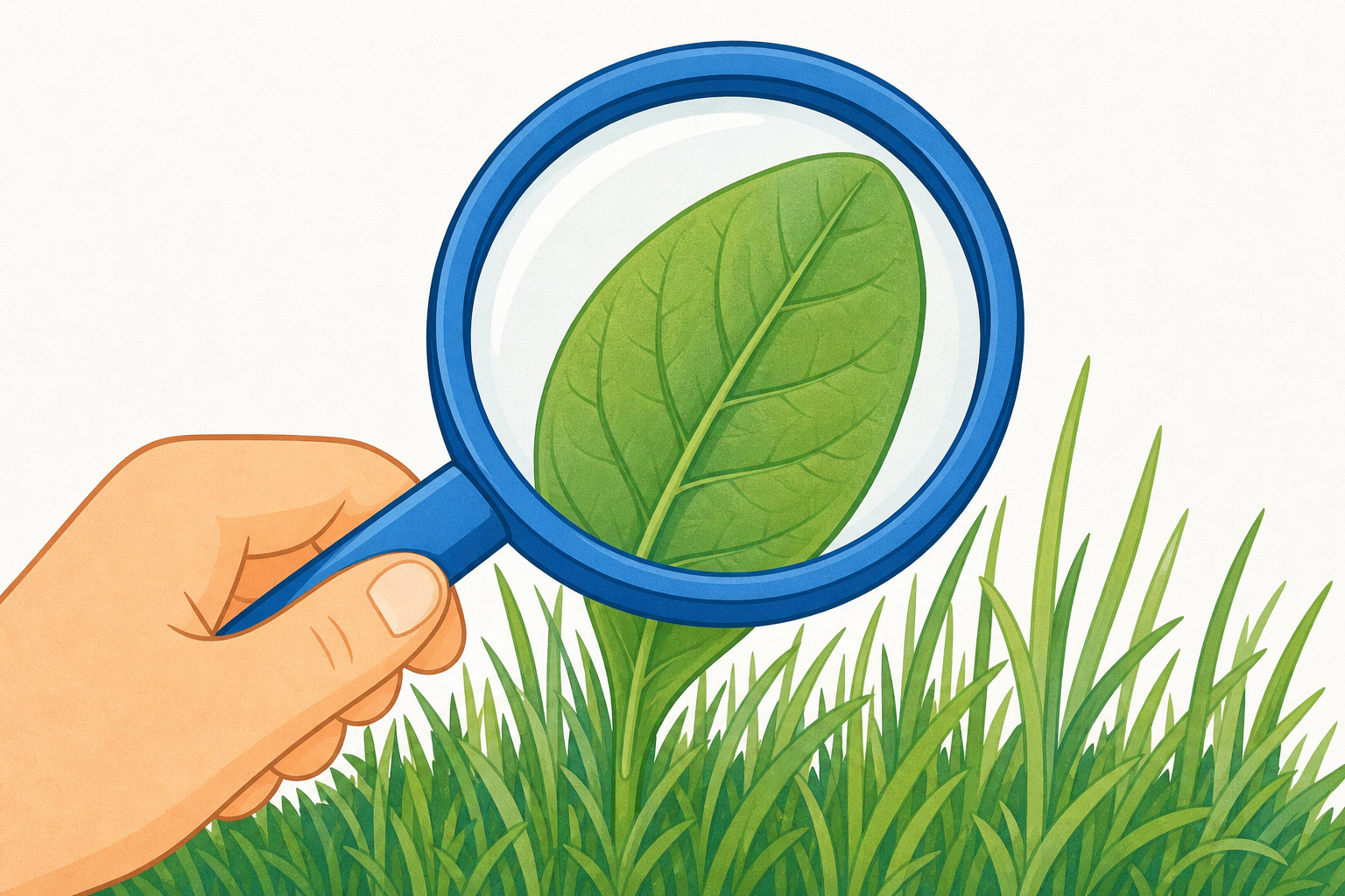 The magnifier the groups take outside, held over a leaf