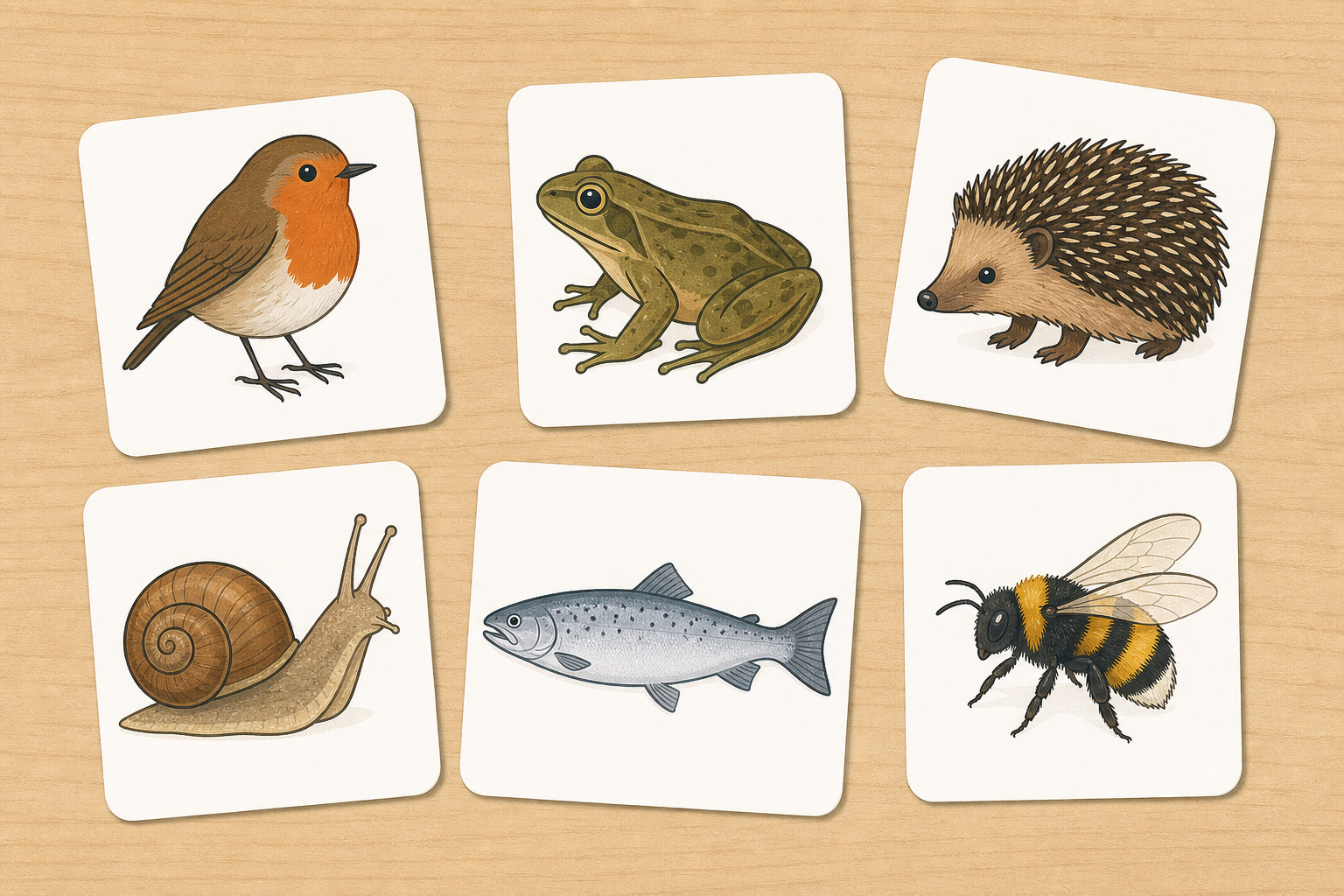 The card set pupils examine, so features are visible before sorting