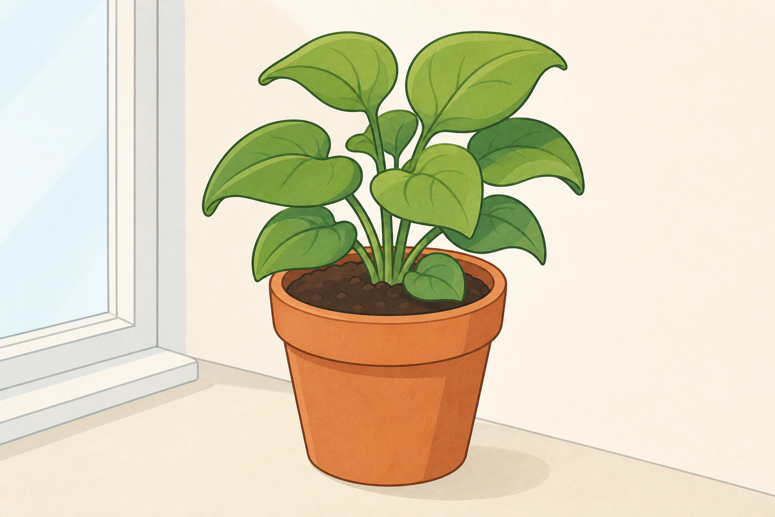 The real class plant children will study, shown close and plain