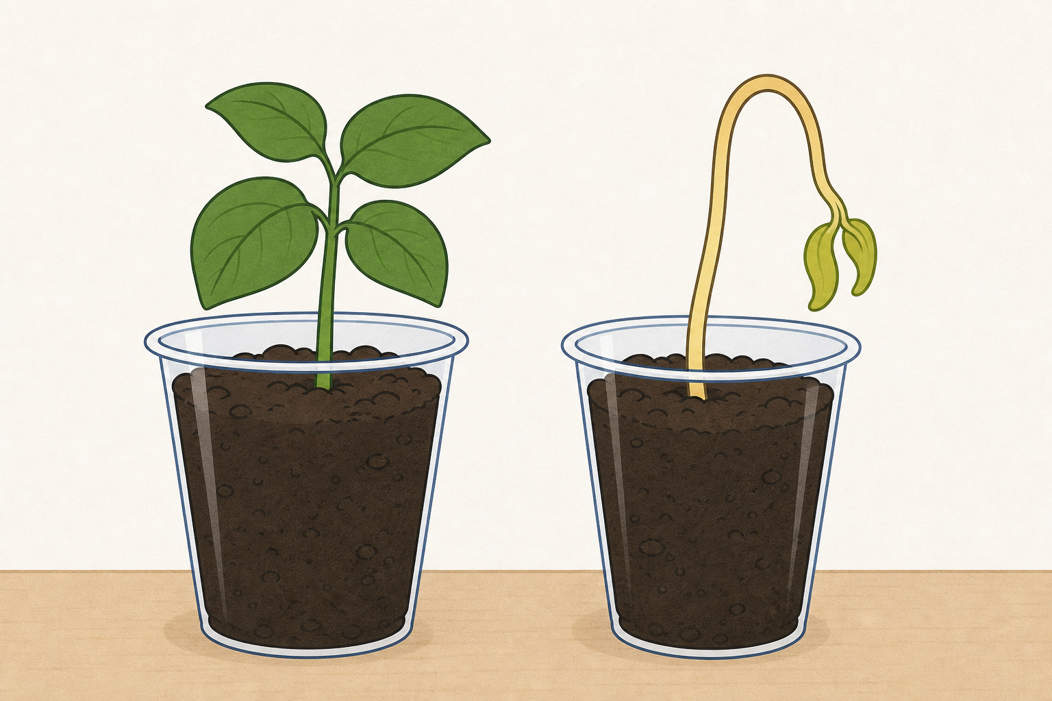 The two grown plants side by side, the real subject of today's comparison