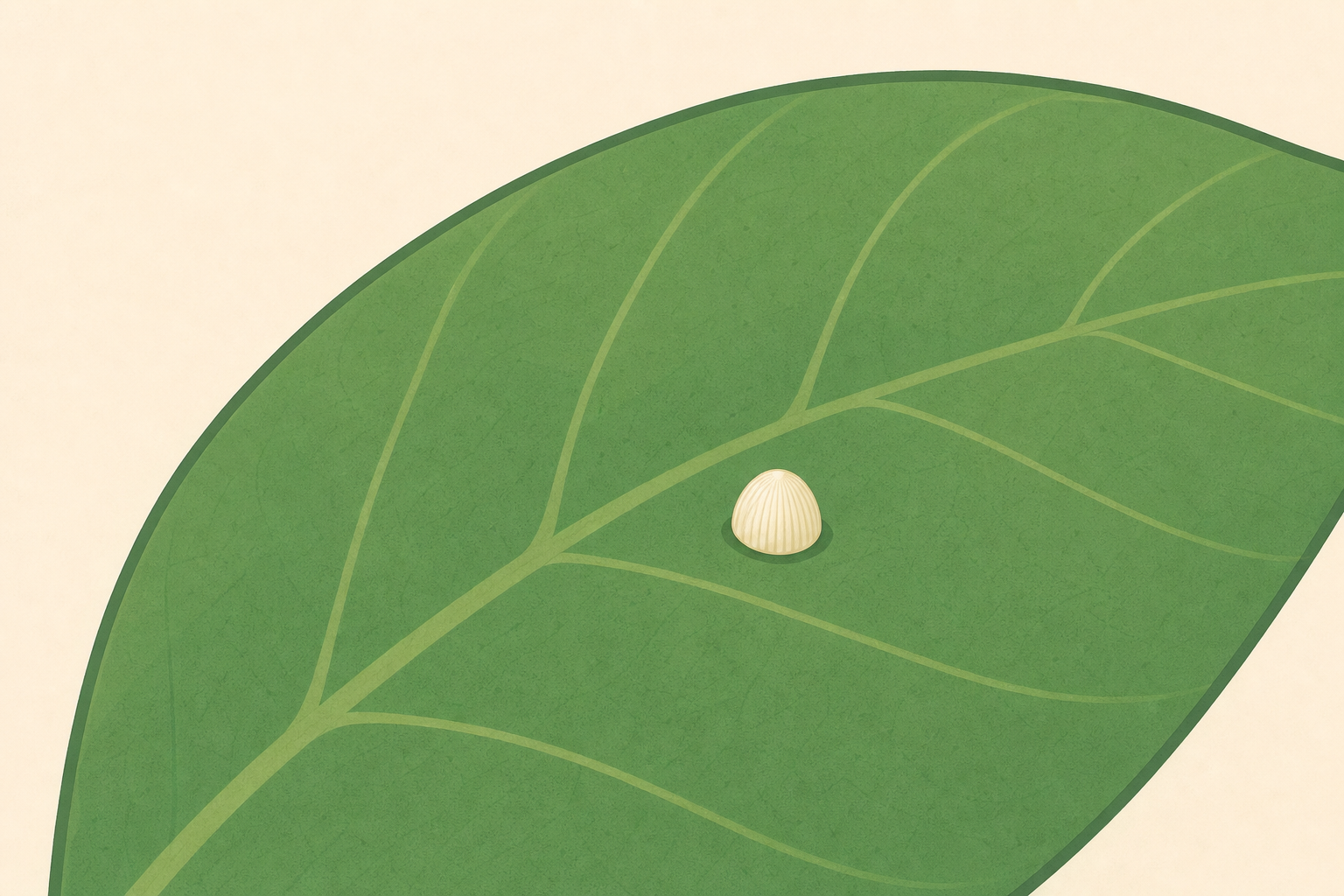The tiny egg the lesson opens on, shown close and plain