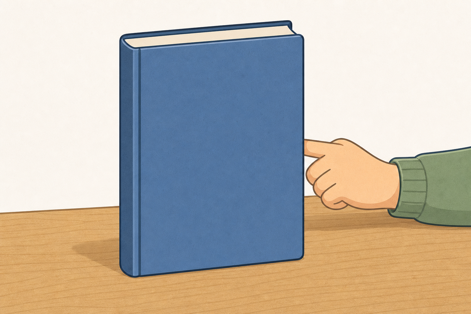 The hidden mystery piece behind a book, felt by one finger