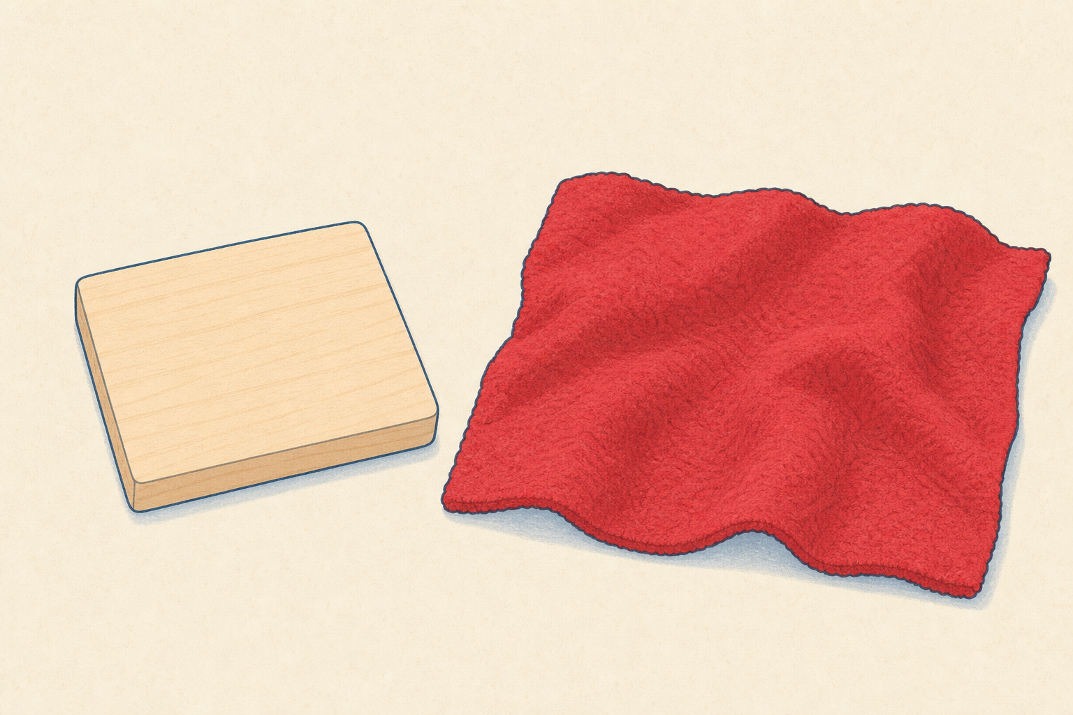 Hard wood beside soft fabric, the two choices named in the question