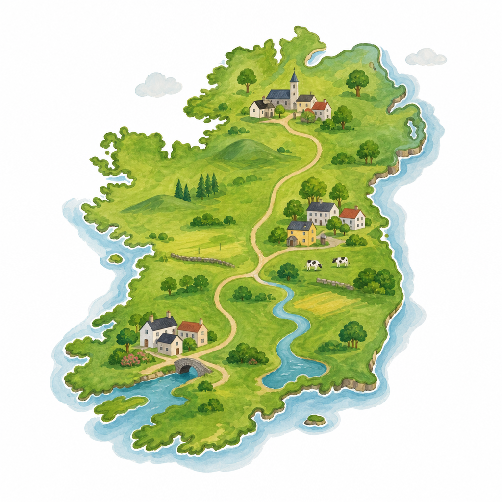 Illustration for One word, three towns