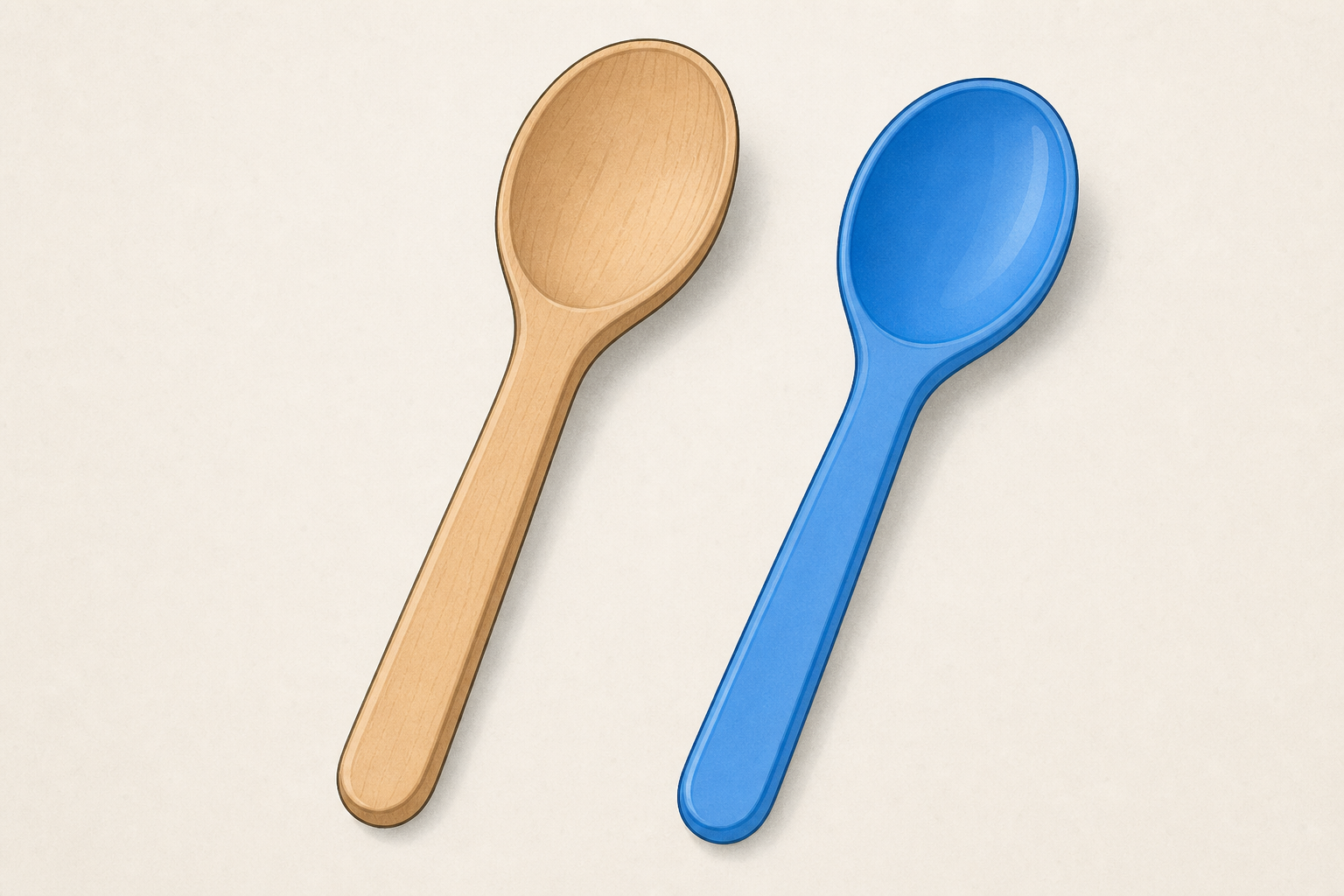 The two spoons side by side, the objects the opening question compares