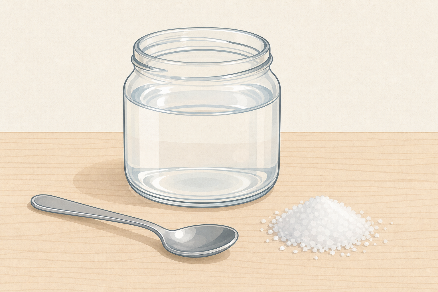 The clear jar of salt water the whole question hangs on