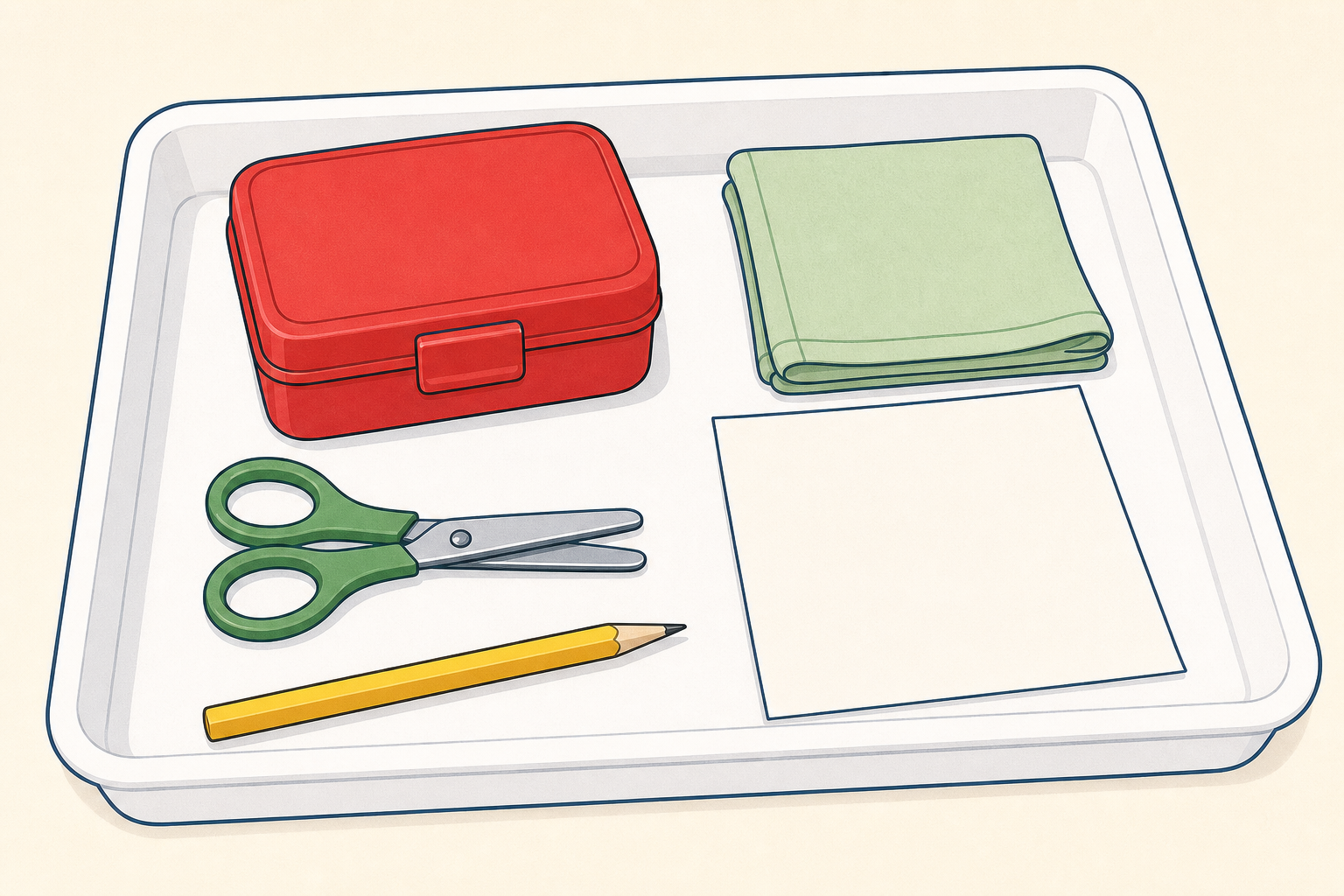 What the sharing tray looks like holding the groups' finds