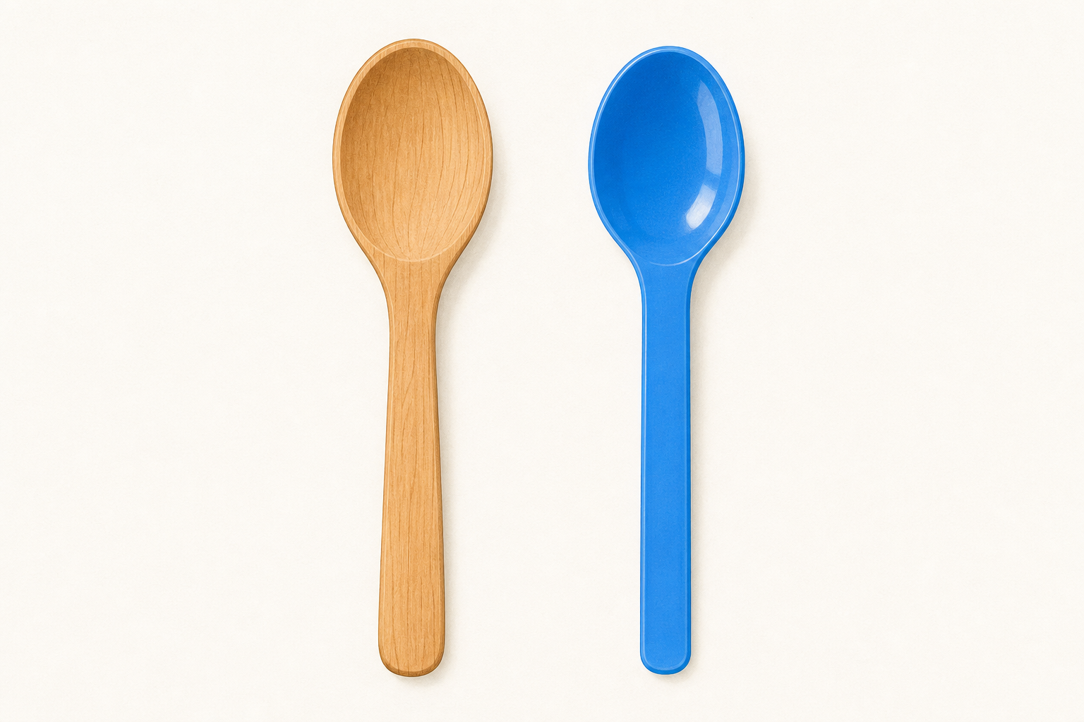 The two spoons the class compares, side by side and close up