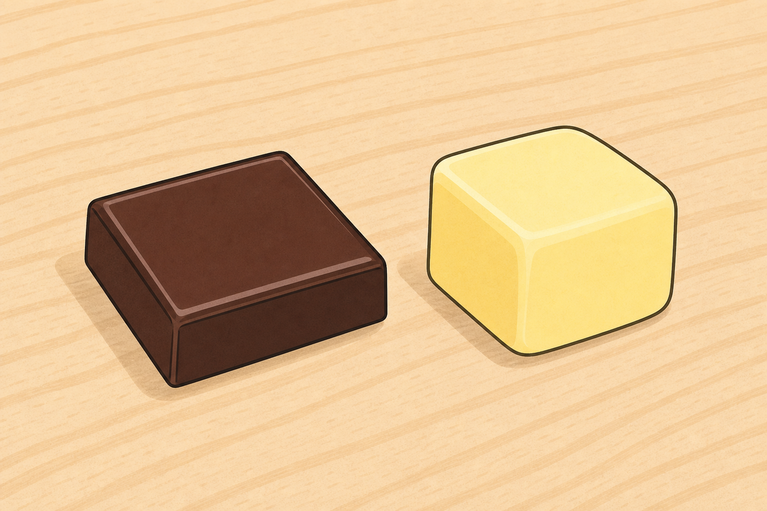 The firm chocolate and butter the class will warm today, shown close up