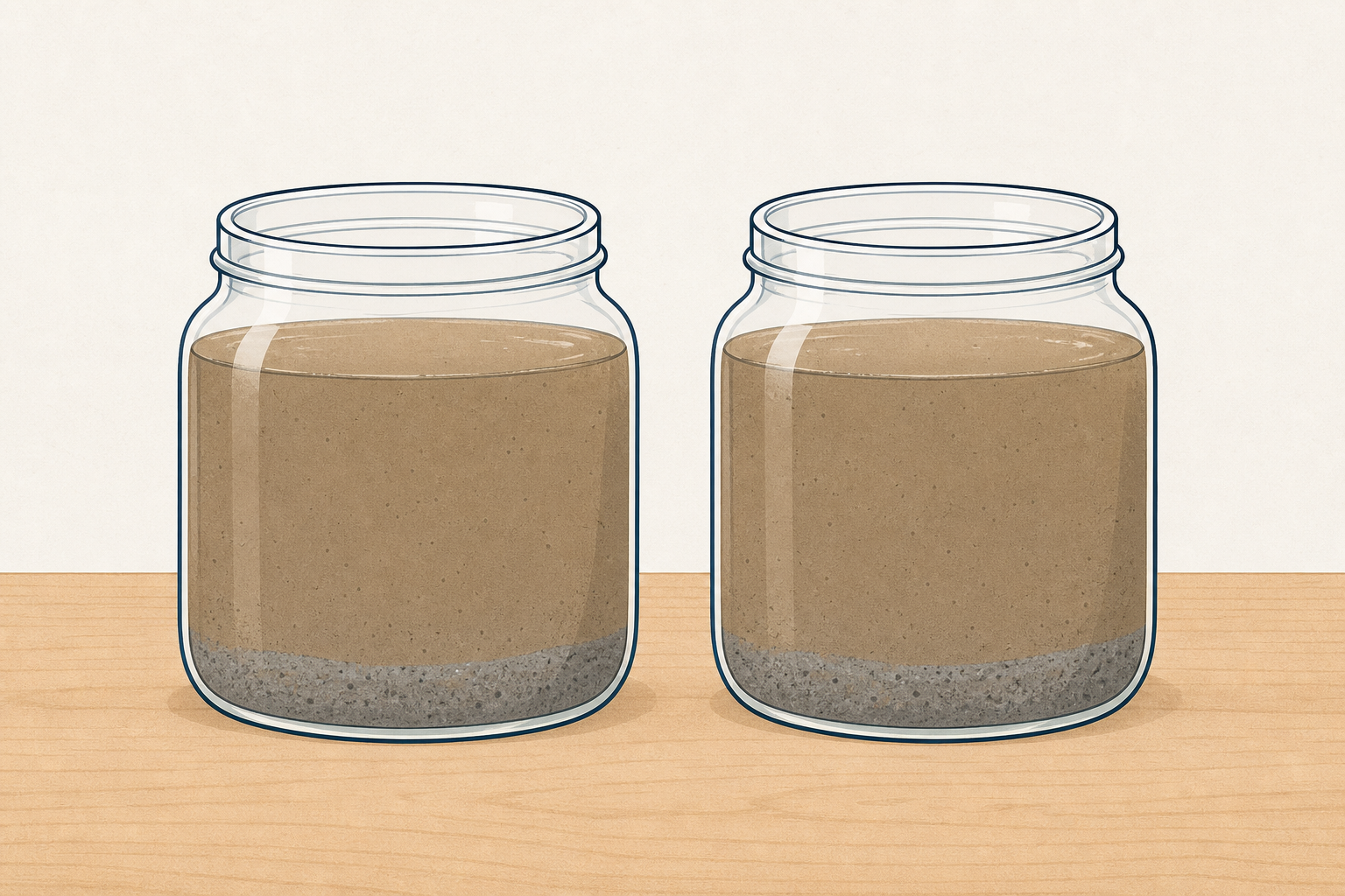The two identical mixture jars the lesson opens with, shown close