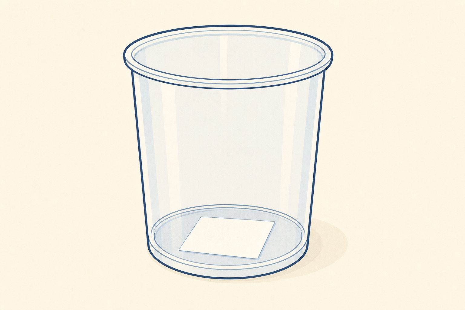 The empty-looking cup the whole lesson starts from, shown plainly and close