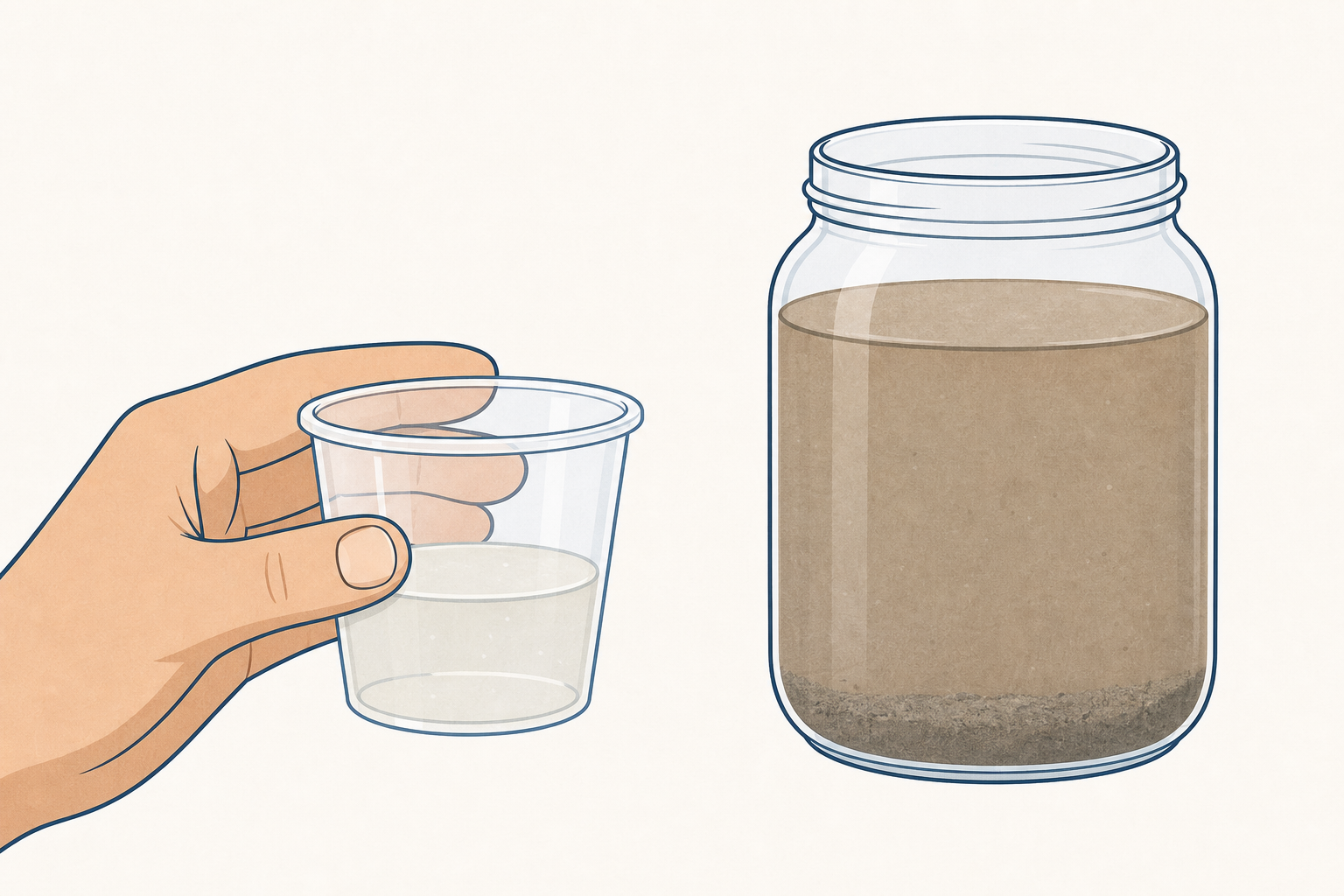 Comparing a result cup against the baseline jar to score cloudiness