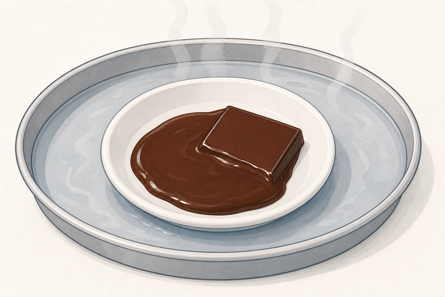 The same chocolate part-melted, showing softening and shine
