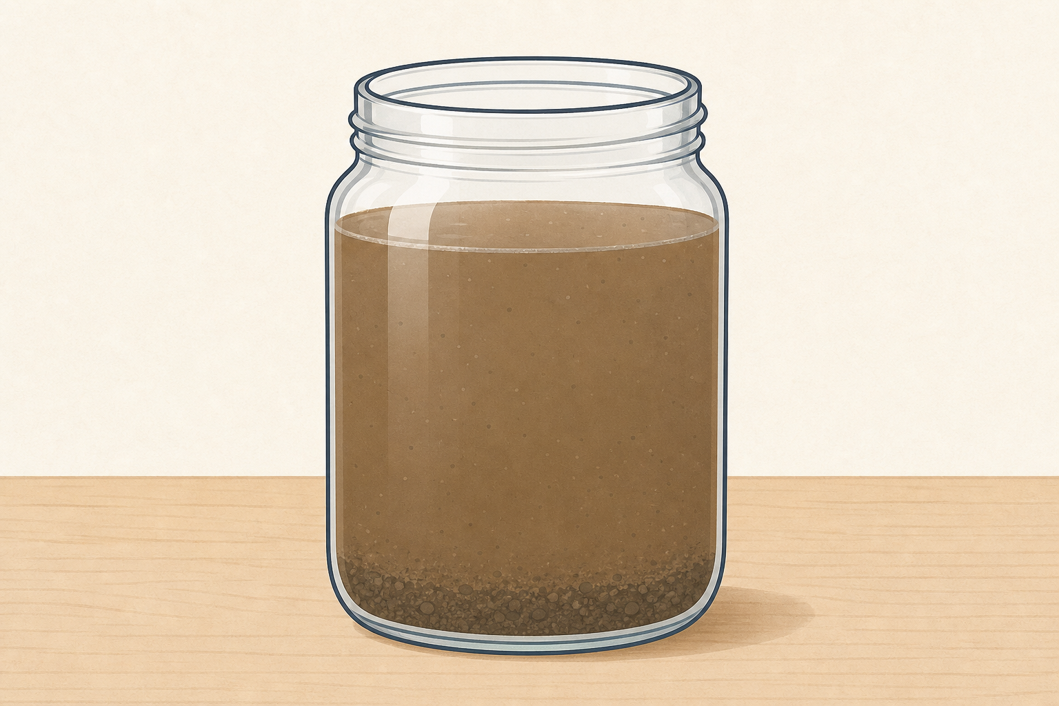 The muddy water the lesson starts from, shown close and plain