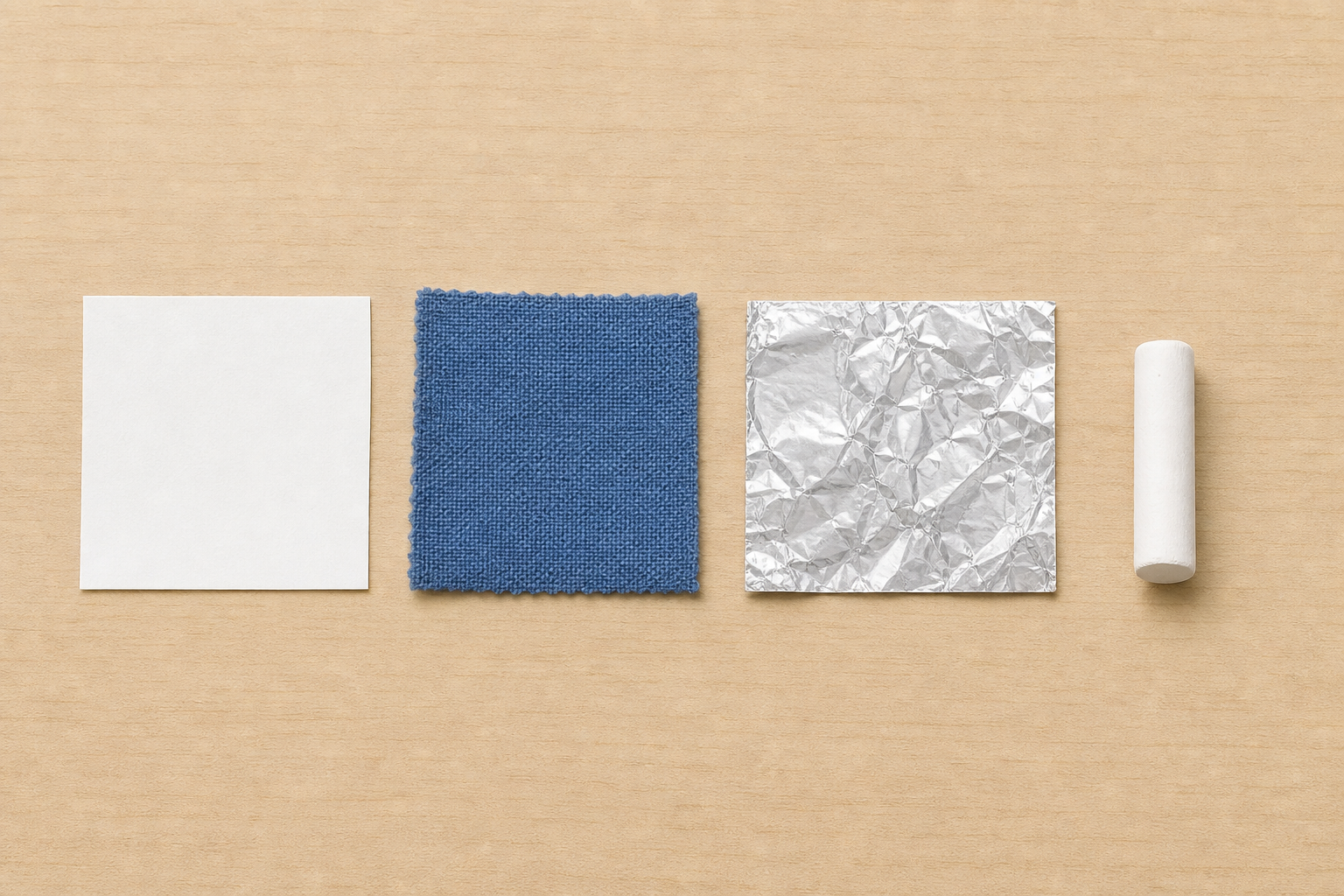 The four fresh materials children predict about, before any comparing